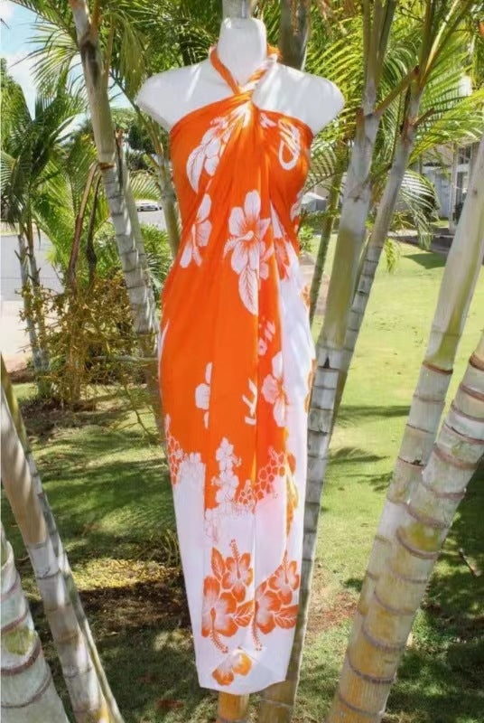 Womens Beach Vacation Chiffon Skirt in Black and White Print