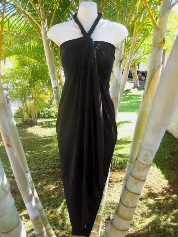 Womens Beach Vacation Chiffon Skirt in Black and White Print