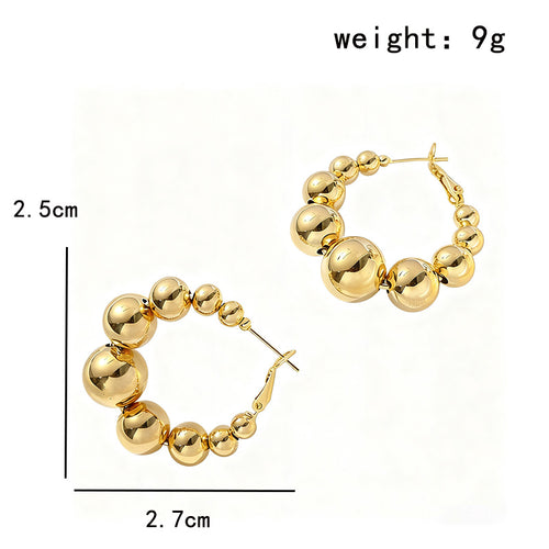 Round Ball Earrings in Gold and Silver - Minimalist Design