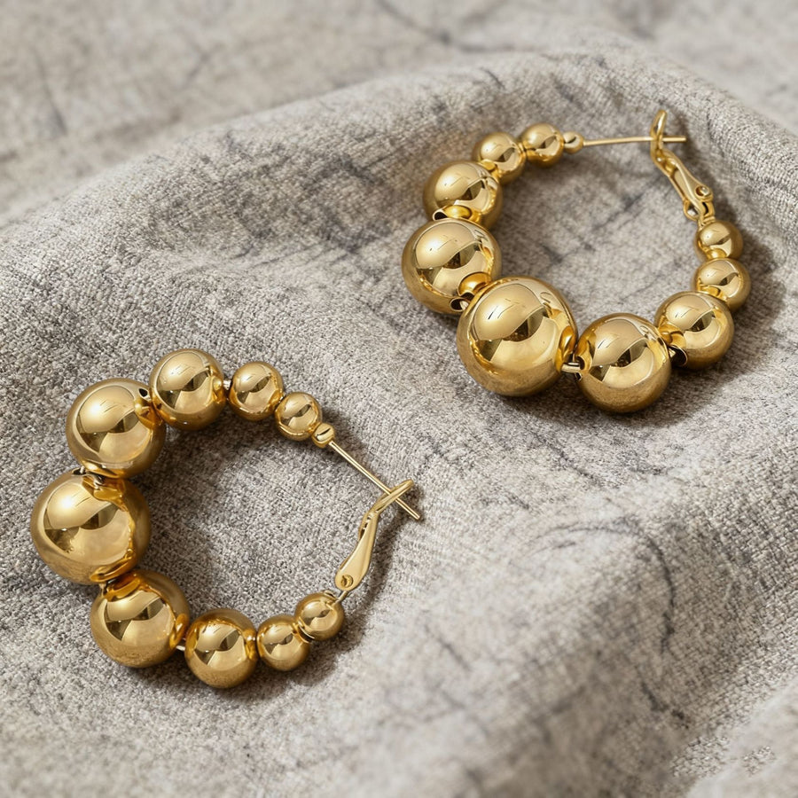 Round Ball Earrings in Gold and Silver - Minimalist Design
