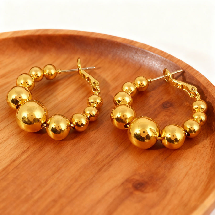 Round Ball Earrings in Gold and Silver - Minimalist Design