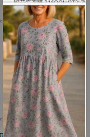 Fashionable Large Wide-cut Women's Dress with Digital Print