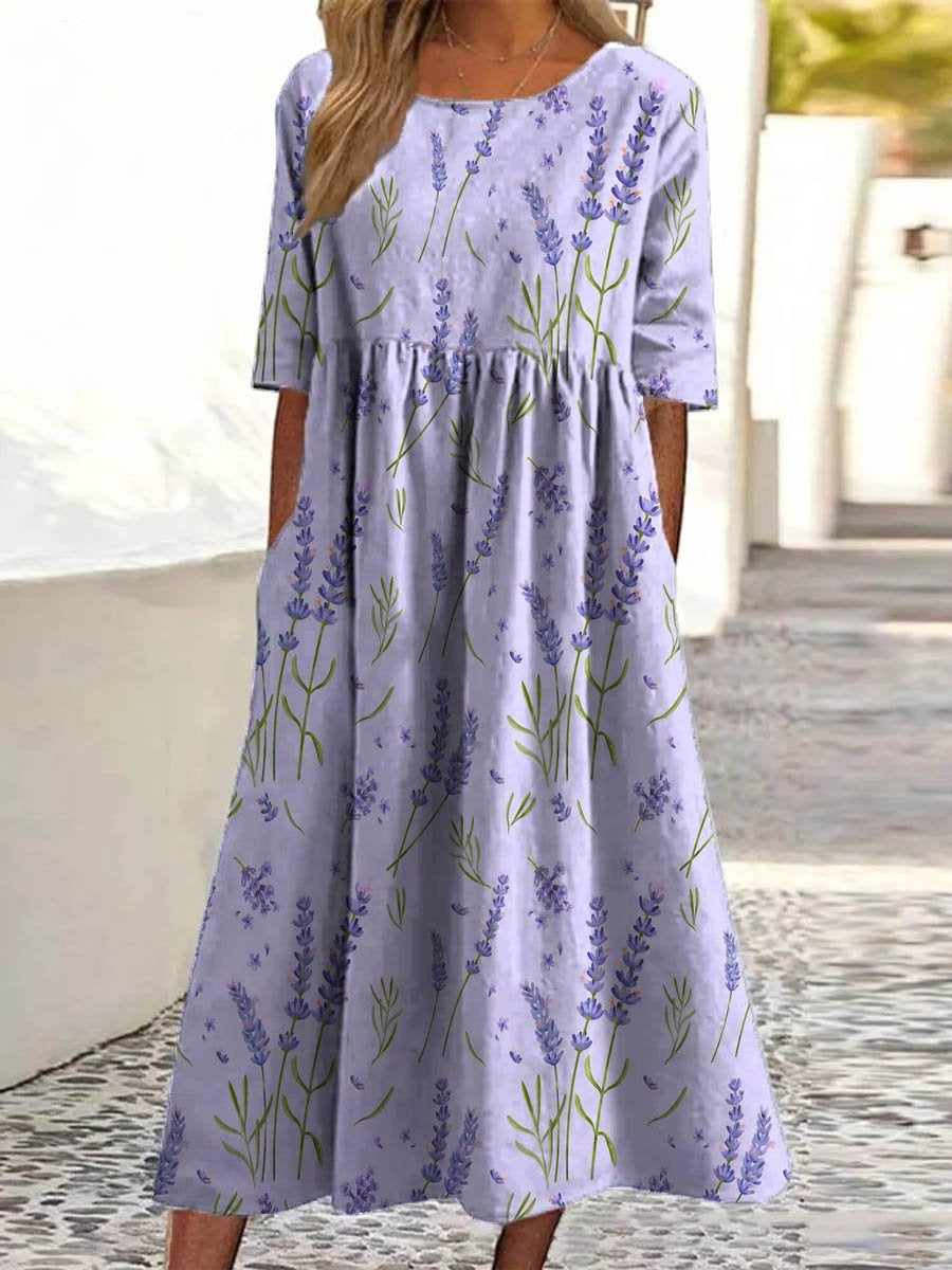 Fashionable Large Wide-cut Women's Dress with Digital Print