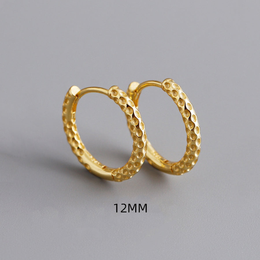 Circle and Polka-Dot High-End S925 Sterling Silver Ear Clips
