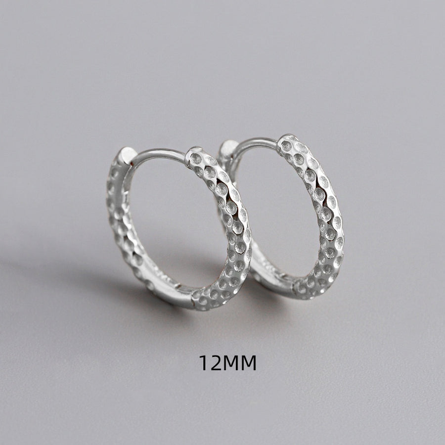Circle and Polka-Dot High-End S925 Sterling Silver Ear Clips