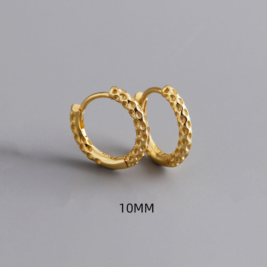 Circle and Polka-Dot High-End S925 Sterling Silver Ear Clips