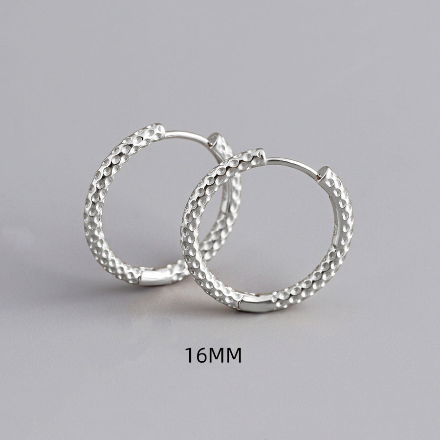 Circle and Polka-Dot High-End S925 Sterling Silver Ear Clips