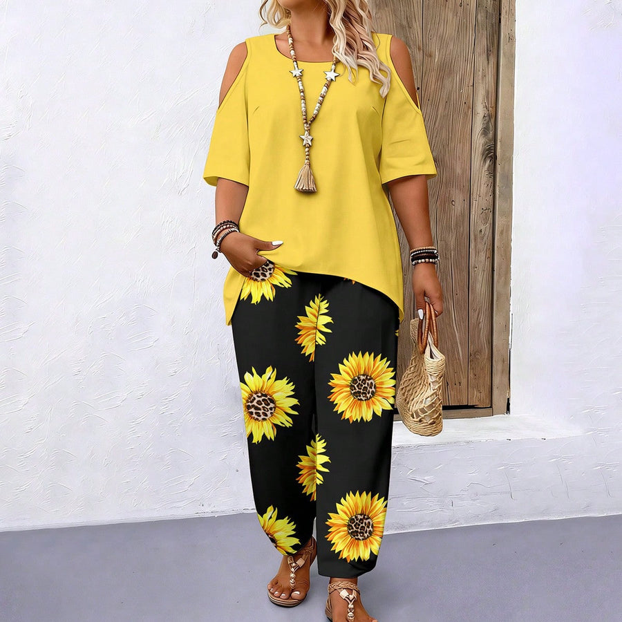 Printed Loose-Fit Plus-Size Women's Fashionable Ring Set