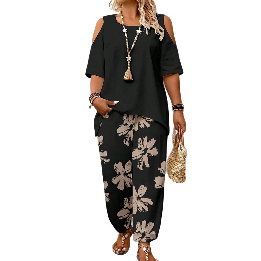 Printed Loose-Fit Plus-Size Women's Fashionable Ring Set