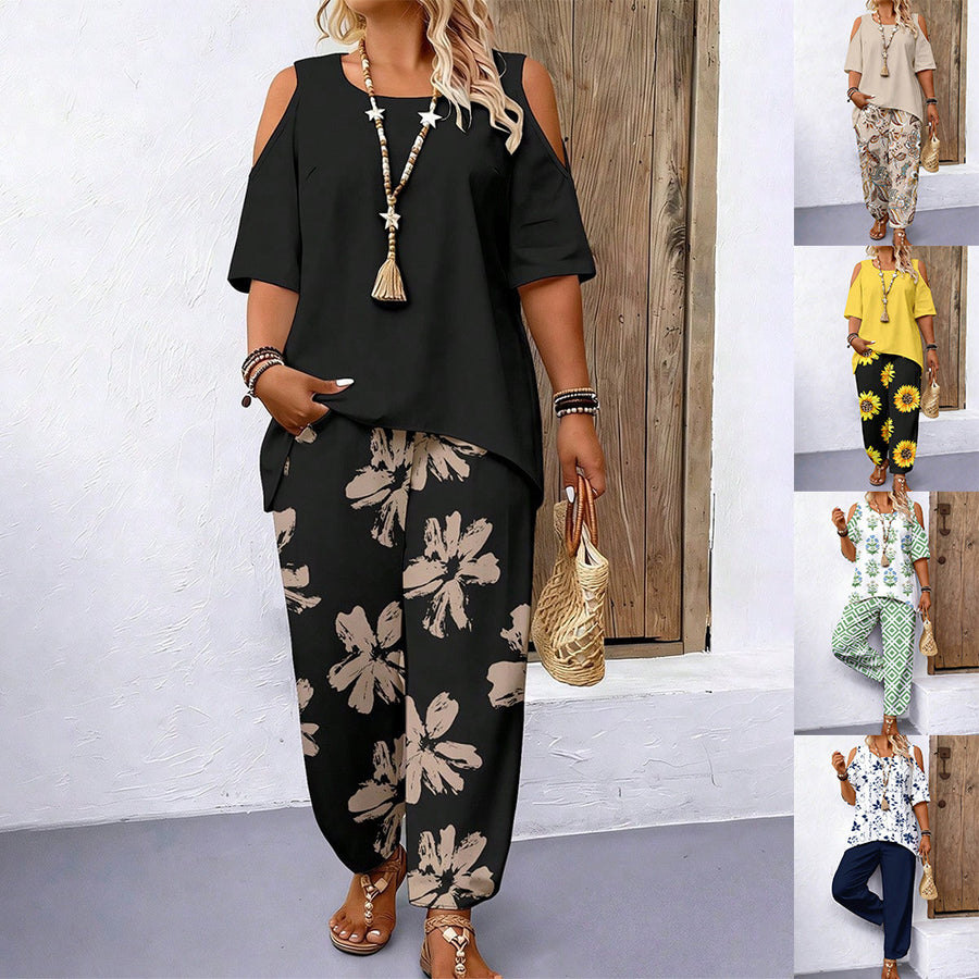 Printed Loose-Fit Plus-Size Women's Fashionable Ring Set