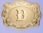Stylish English Letter Belt Buckle Embossed Copper Necklace