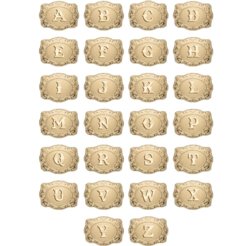 Stylish English Letter Belt Buckle Embossed Copper Necklace