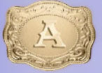 Stylish English Letter Belt Buckle Embossed Copper Necklace