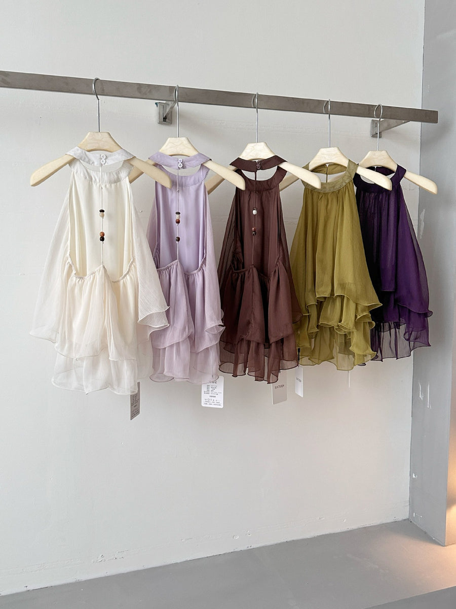 Elegant Solid-color Halter-neck Camisole for Women