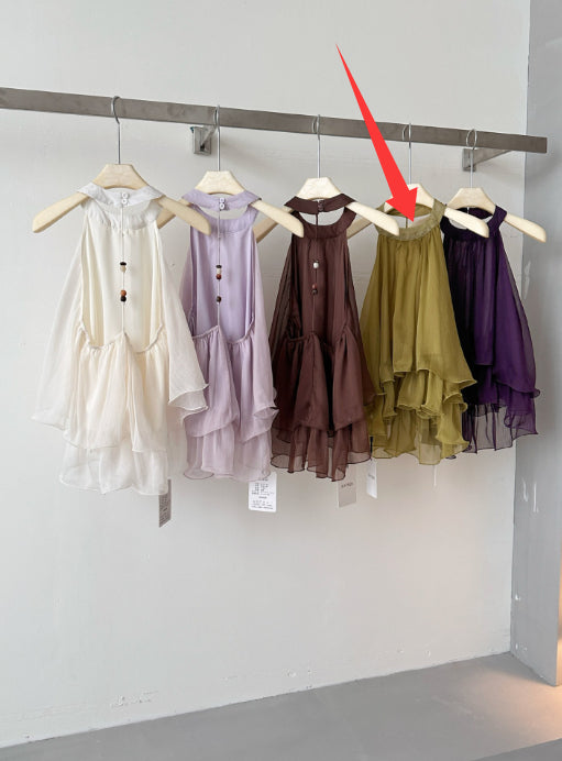 Elegant Solid-color Halter-neck Camisole for Women