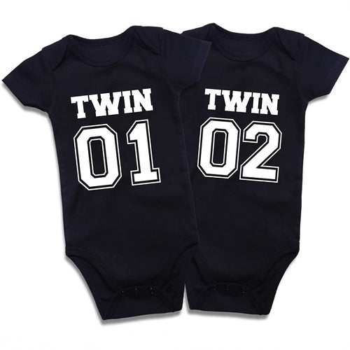 Cotton Baby Onesies 2-Pack - Short Sleeve Bodysuit for Twins