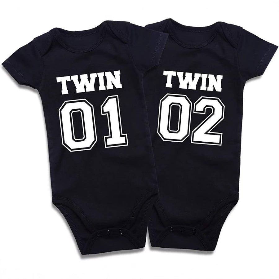 Cotton Baby Onesies 2-Pack - Short Sleeve Bodysuit for Twins