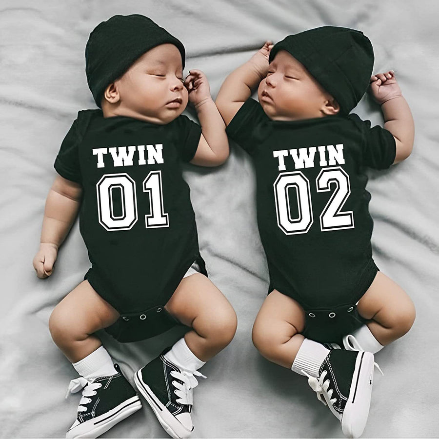 Cotton Baby Onesies 2-Pack - Short Sleeve Bodysuit for Twins