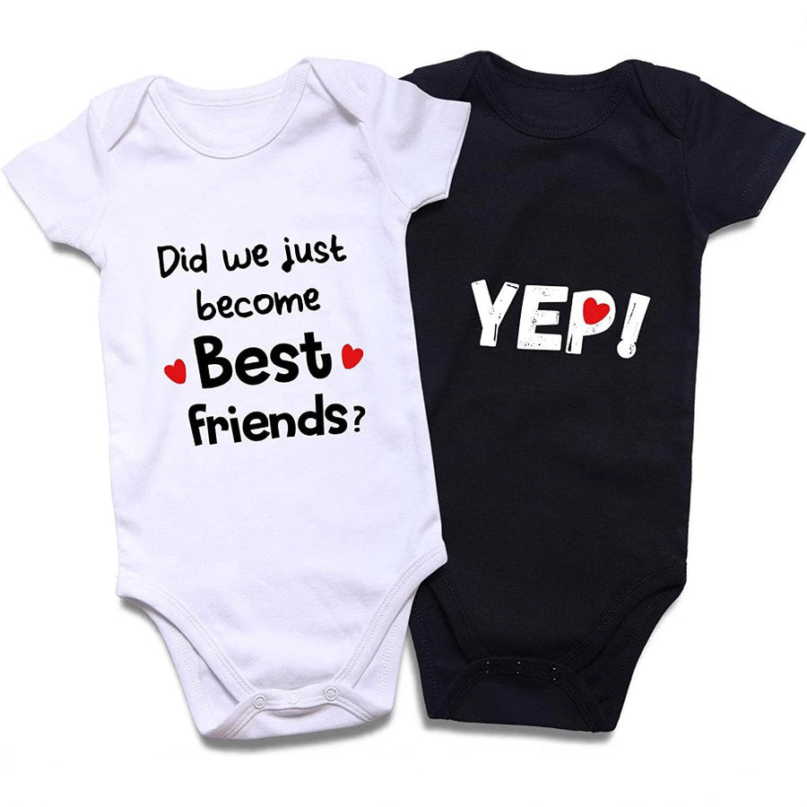 Cotton Baby Onesies 2-Pack - Short Sleeve Bodysuit for Twins
