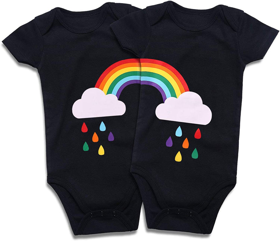 Cotton Baby Onesies 2-Pack - Short Sleeve Bodysuit for Twins