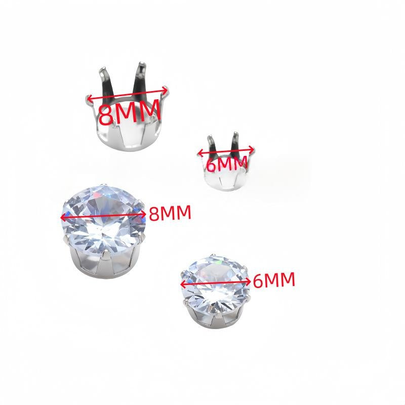 Magnetic Ear Clip with Zircon Inlay - Elegant Stainless Steel Design