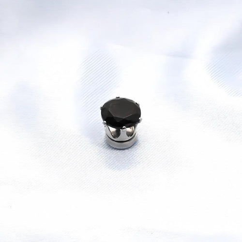 Magnetic Ear Clip with Zircon Inlay - Elegant Stainless Steel Design