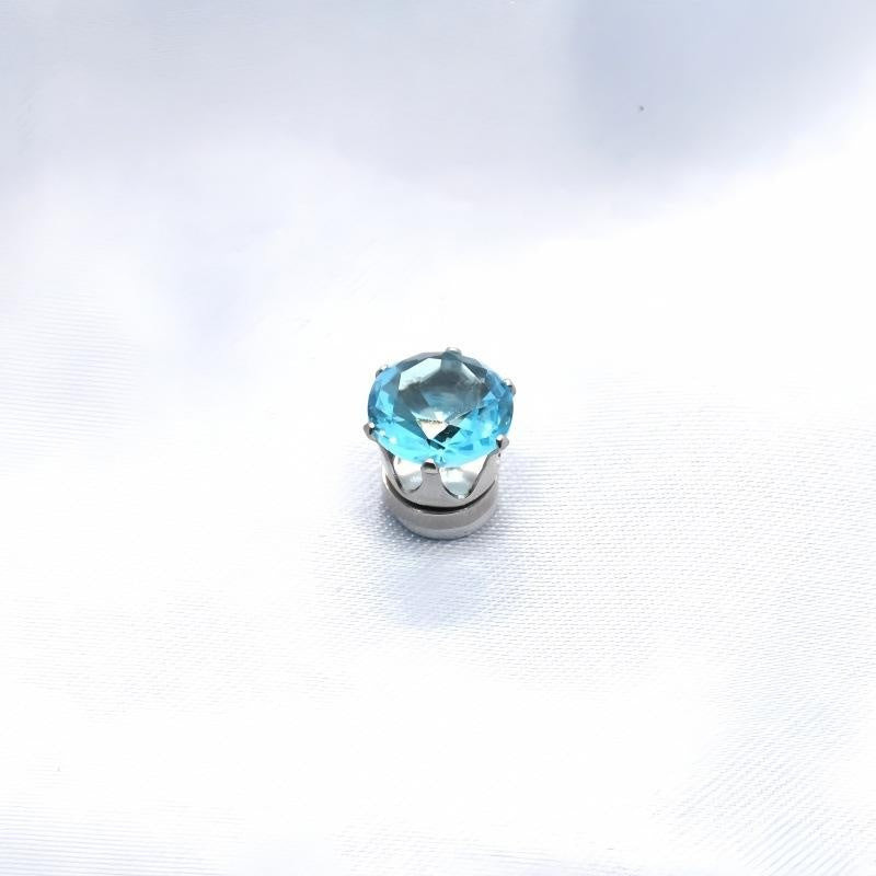 Magnetic Ear Clip with Zircon Inlay - Elegant Stainless Steel Design