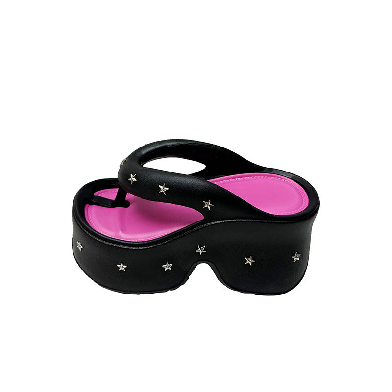 Fashionable Thick-Soled Flip-Flops for Women - Perfect for Outdoor Wear