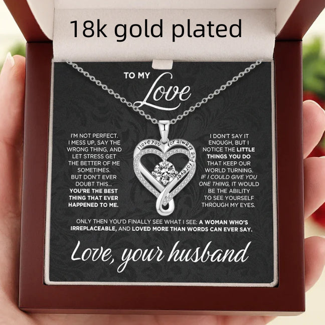 Double-layer Love Necklace with Micro-inlaid Zirconium Heart
