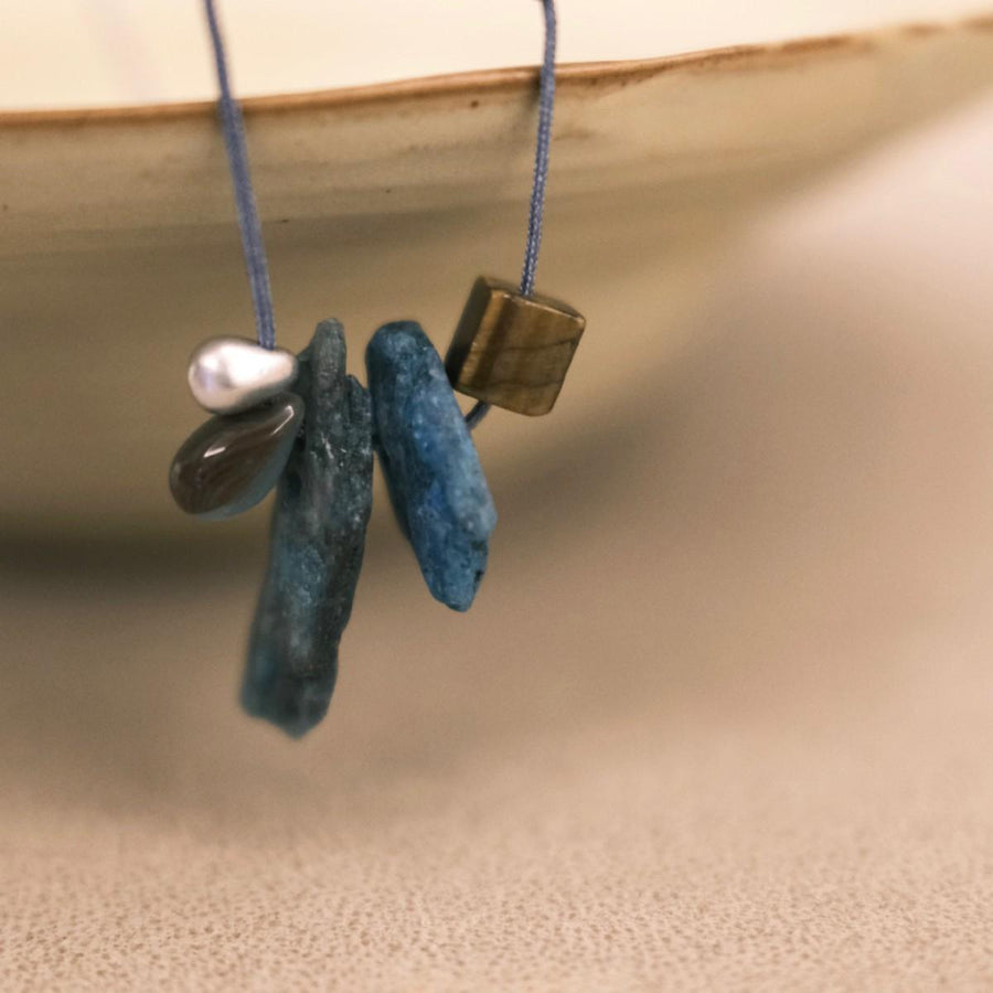Natural Stone Drawstring Sweater Chain - Elegant Body Chain