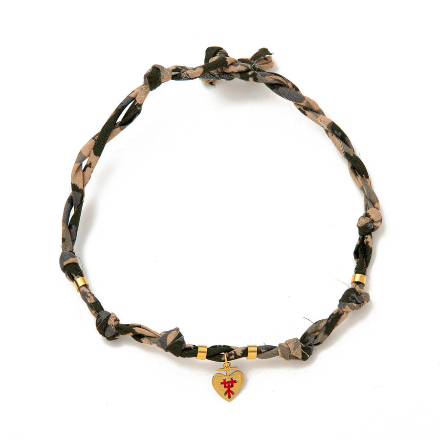 Multicolor Heart Pendant Necklace - Stainless Steel Rope Design