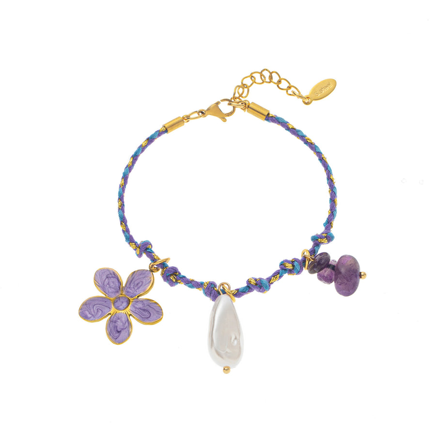 Handmade Colorful Braided Rope Titanium Steel Bracelet for Women