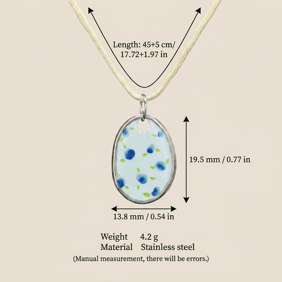 Retro-style Rabbit And Floral Print Pendant Necklace