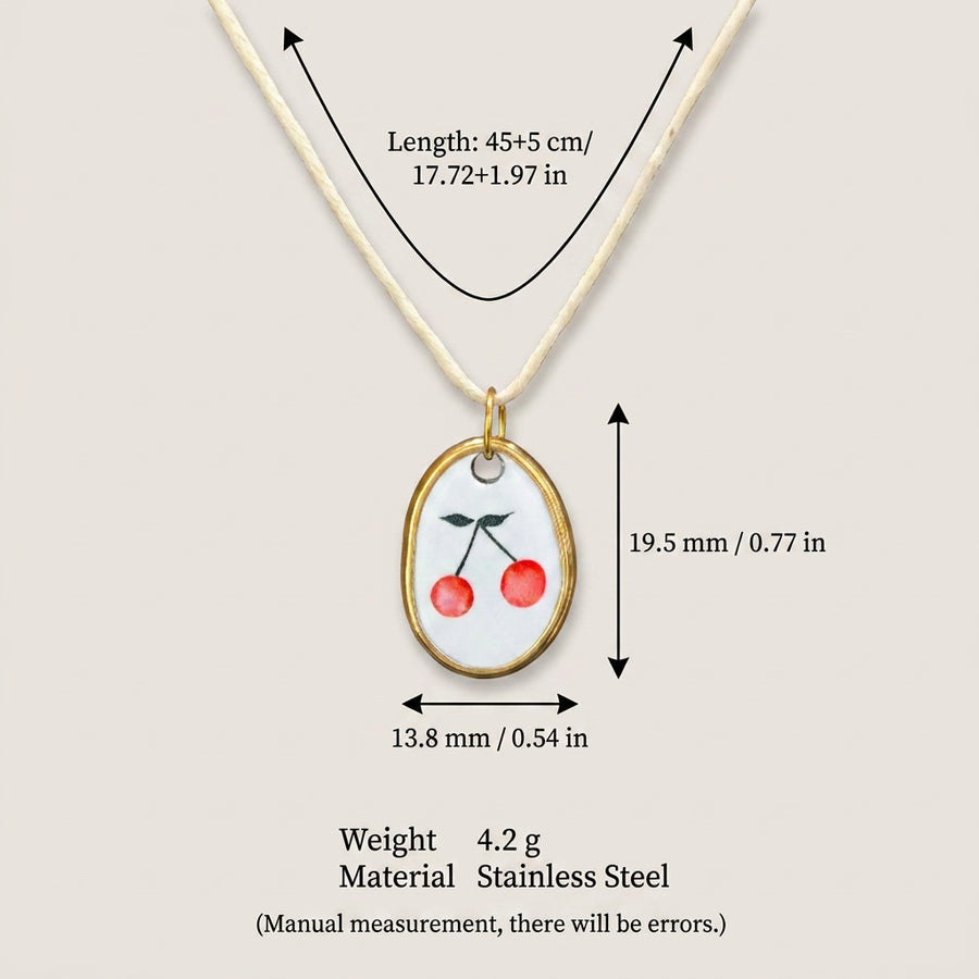 Retro-style Rabbit And Floral Print Pendant Necklace