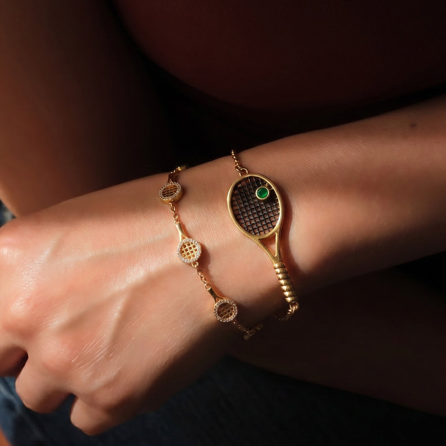 Diamond-Studded Star Racket Bracelet for Elegant Style
