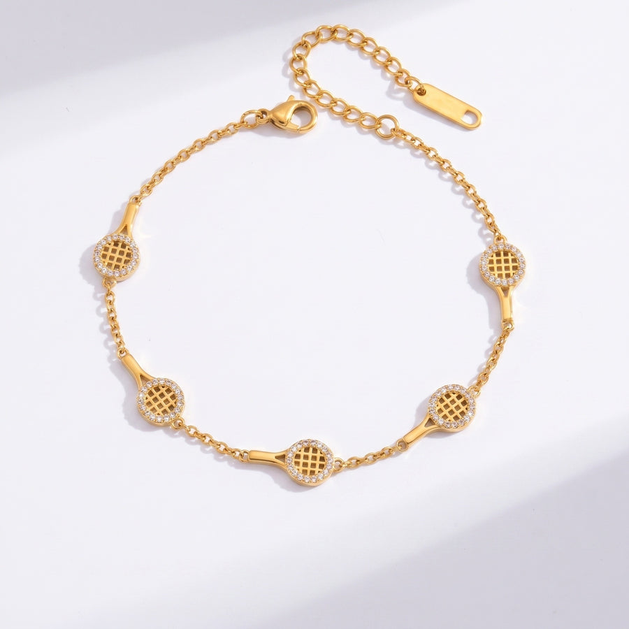 Diamond-Studded Star Racket Bracelet for Elegant Style
