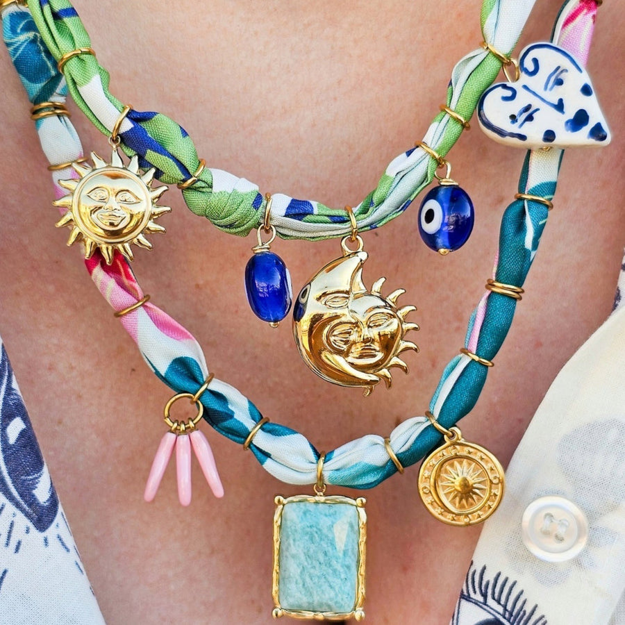 Fashionable Instagram-Style Silk Scarf Necklace