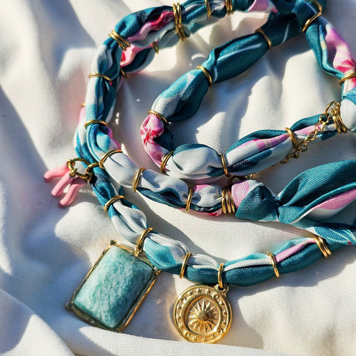 Fashionable Instagram-Style Silk Scarf Necklace