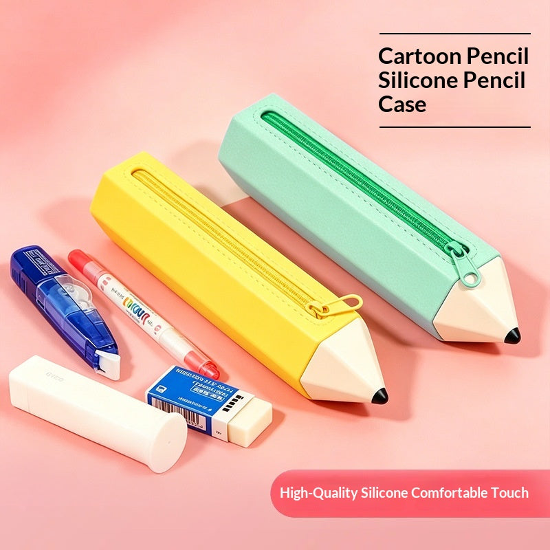 Creative Pencil-shaped Large-capacity Silicone Pencil Case