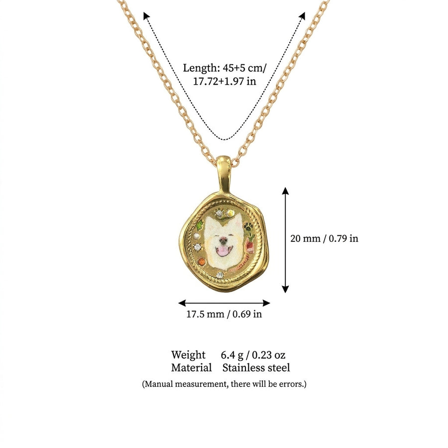 Puppy-style Minimalist Necklace with Photo Pendant for Women