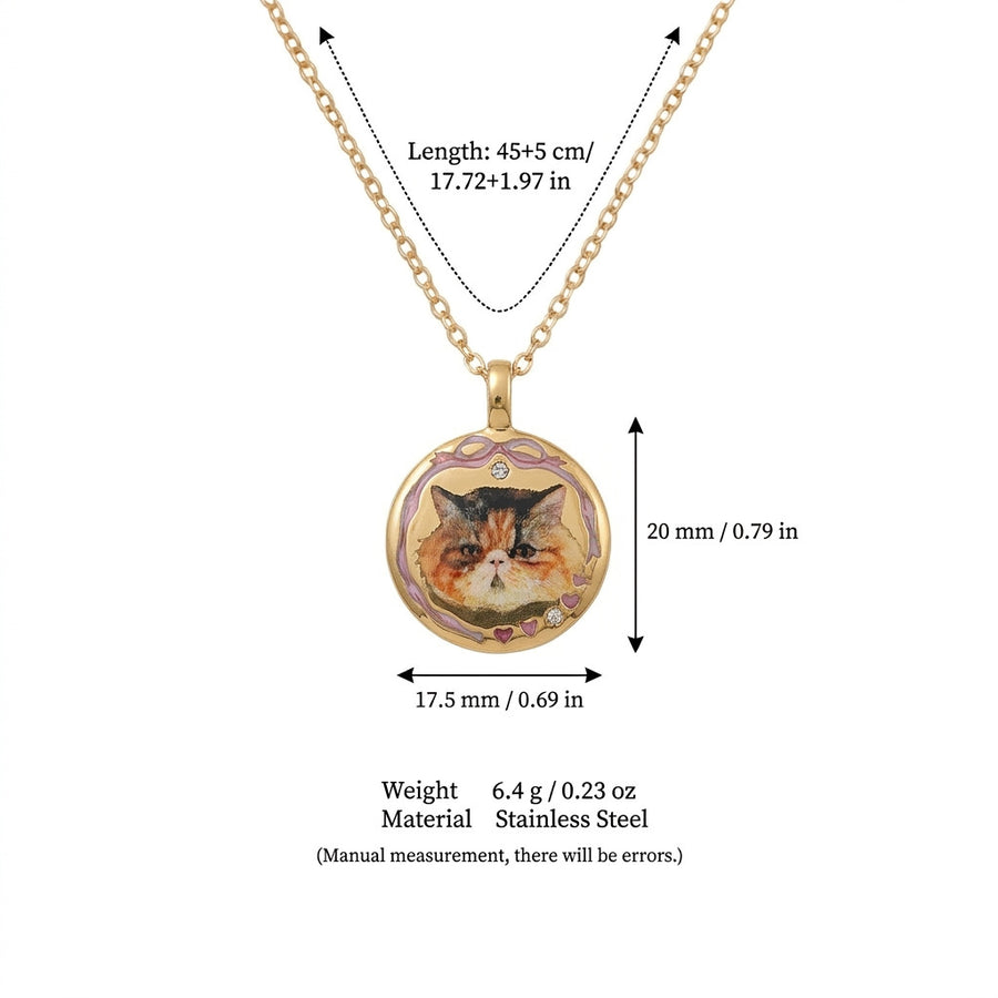 Puppy-style Minimalist Necklace with Photo Pendant for Women