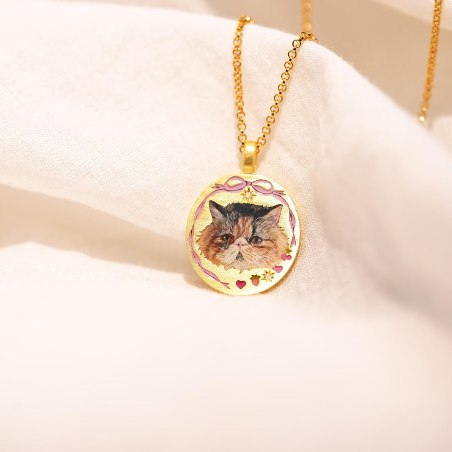 Puppy-style Minimalist Necklace with Photo Pendant for Women