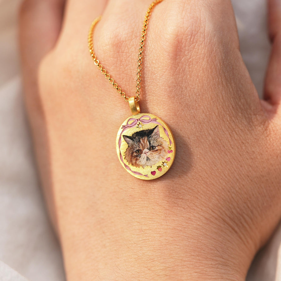 Puppy-style Minimalist Necklace with Photo Pendant for Women