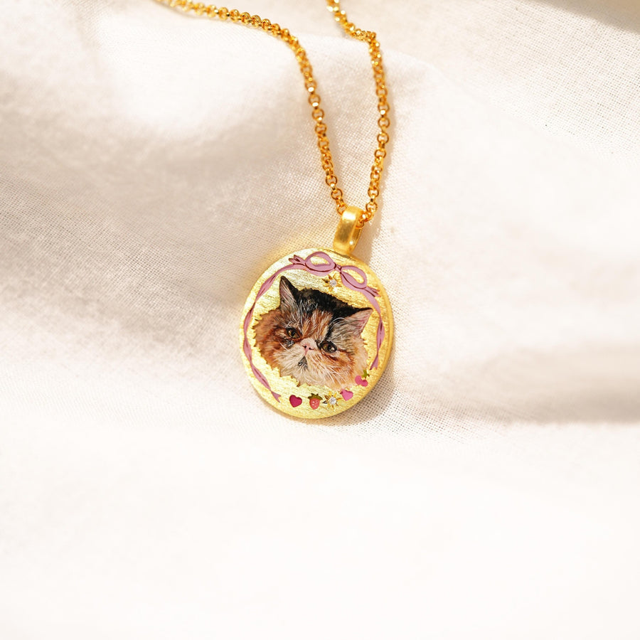 Puppy-style Minimalist Necklace with Photo Pendant for Women