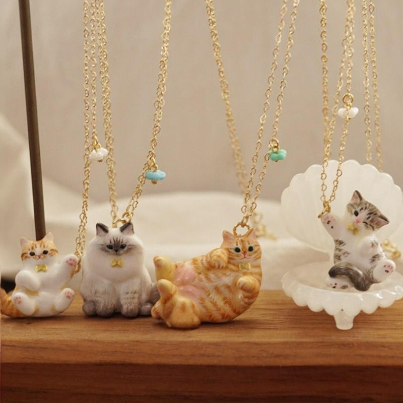 Adorable Cat Pendant Necklace - New Animal Series
