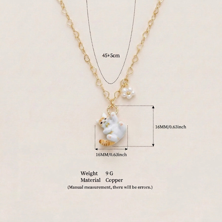 Adorable Cat Pendant Necklace - New Animal Series
