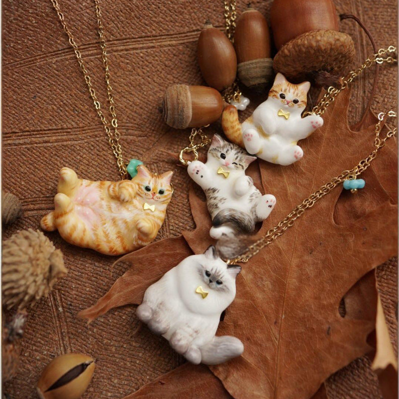 Adorable Cat Pendant Necklace - New Animal Series