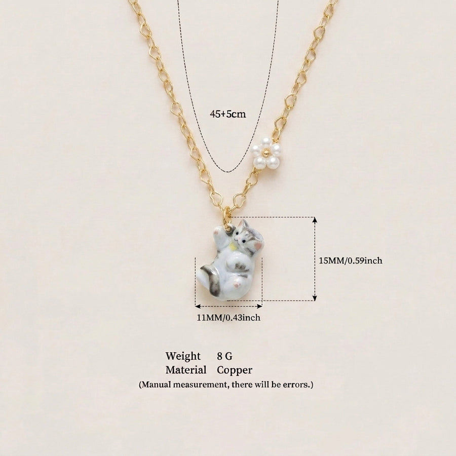 Adorable Cat Pendant Necklace - New Animal Series