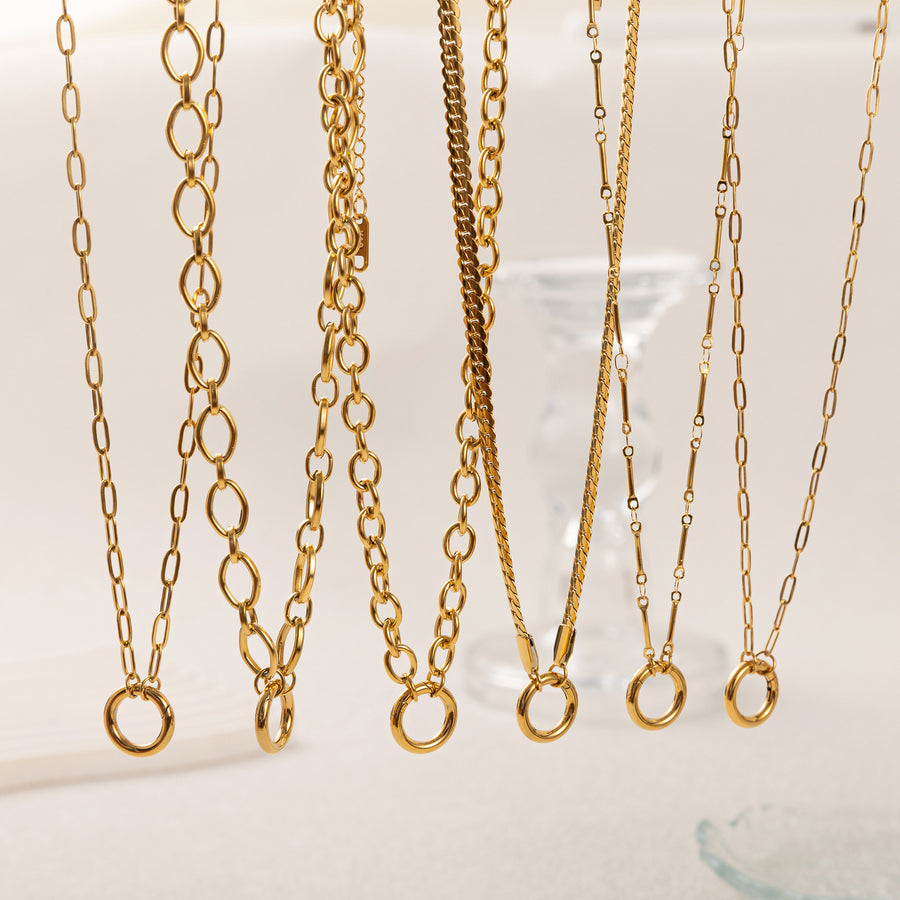 Womens Paperclip Snake Bone Basic Chain Bracelet