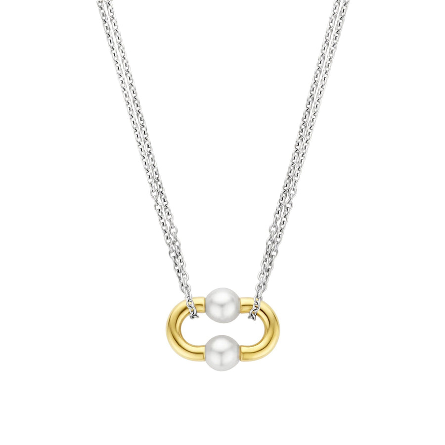 Gold and Silver Titanium Steel Necklace for Women